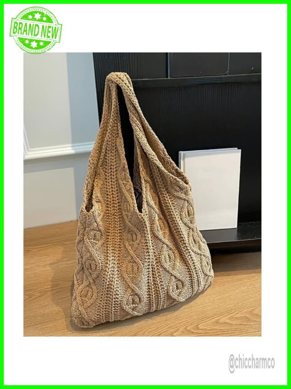 Crochet Shoulder Tote Bag Women Mesh Beach Bag Knit Summer Handbag Boho Purse